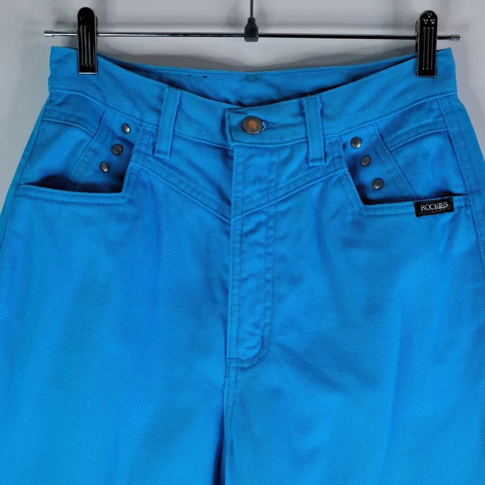 Rockies Robin Egg Blue High-Rise Western Jeans Waist 26" Inseam 37 - Picture 3 of 16